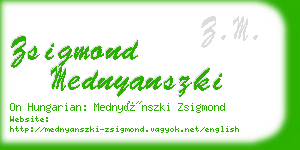 zsigmond mednyanszki business card